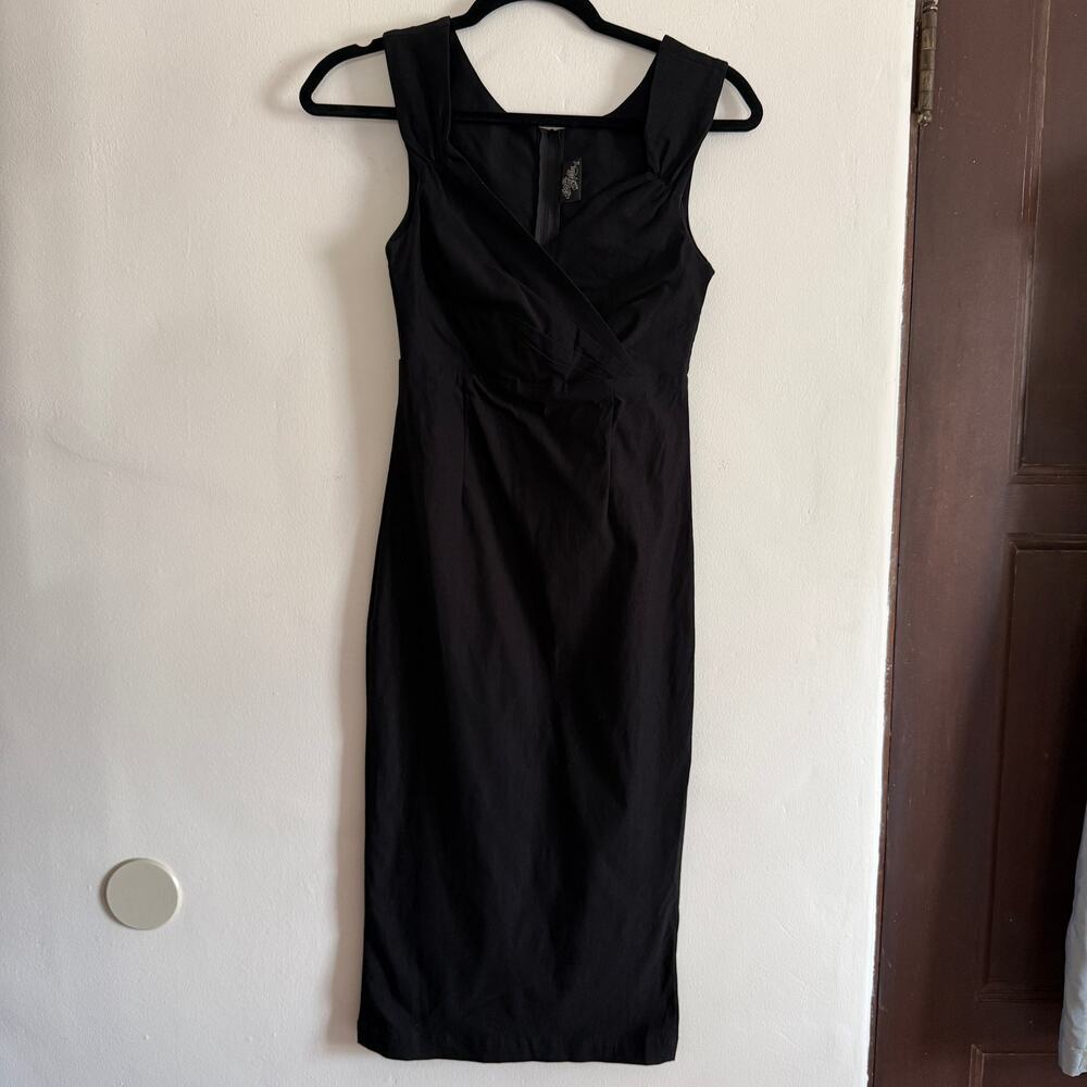 ROCK STEADY |  Black Wiggle Dress Midi Dress Cocktail | Medium